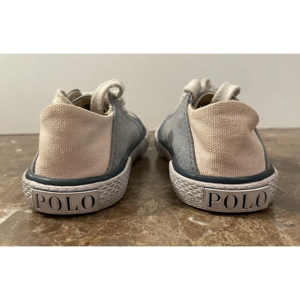 Polo Ralph Lauren Toddler Kid Baby Blue Denim Pink Sneakers Shoes Laces‎ Size 5